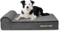The Dog’s Bed Orthopedic Headrest Dog Bed Large Grey Plush, Memory Foam, Pain Relief for Arthritis, Hip & Elbow Dysplasia, Post Surgery, Lameness, Waterproof Washable Cover, Veterinary Approved
