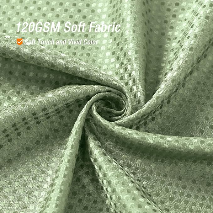Gibelle Long Shower Curtain 72 x 78, Tall Waffle Weave Textured Fabric Shower Curtain for Bathroom, Water Repellent, Machine Washable, Sage Green