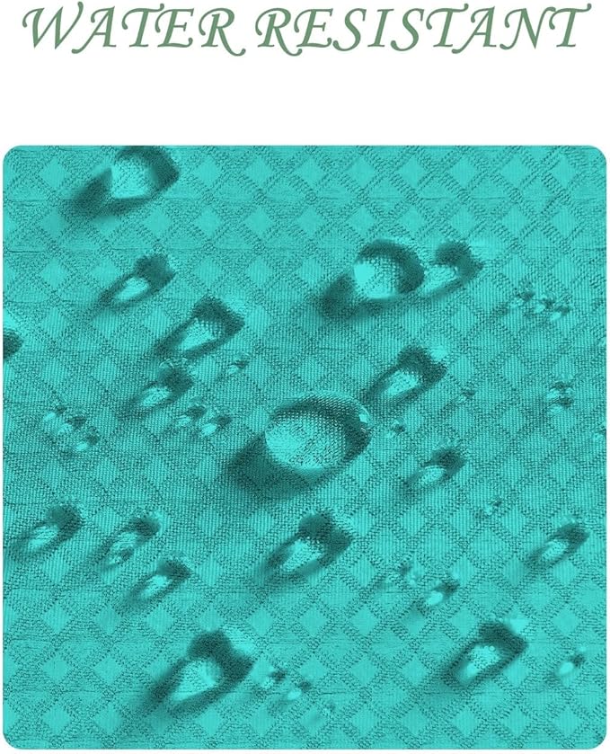 ggaimwf 72x96 Inch Solid Color Shower Curtain for Bathroom Waffle Bath Water Resistant Fabric Curtains Dark Cyan Modern Thick Shower Stall Curtain with Metal Hooks