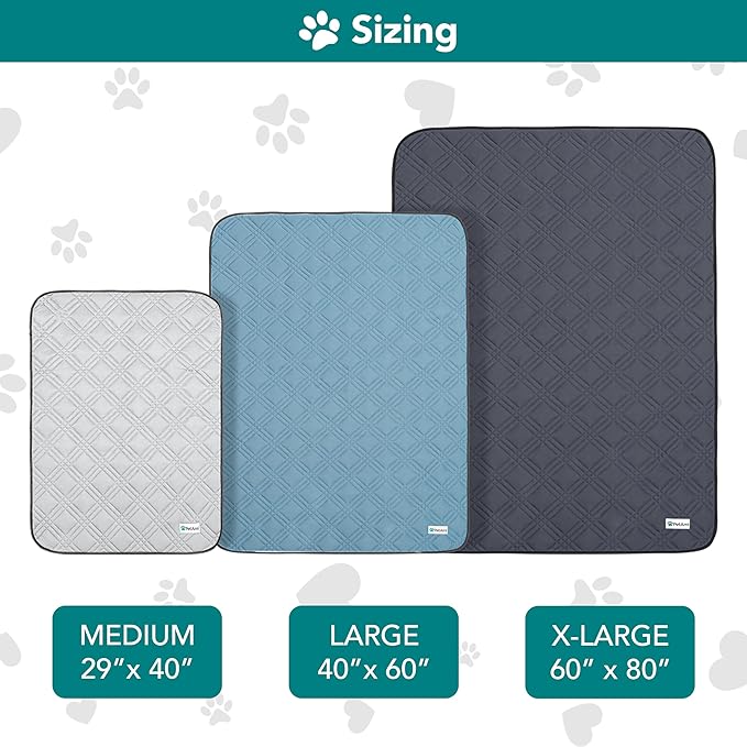 PetAmi Waterproof Cooling Mat for Dog, Premium Pet Cooling Blanket for Bed Crate, Anti Slip Indoor Dog Cool Pad for Sleeping, Q-MAX Small Medium Sofa Couch Cover Mat for Cat, Light Grey, 29x40