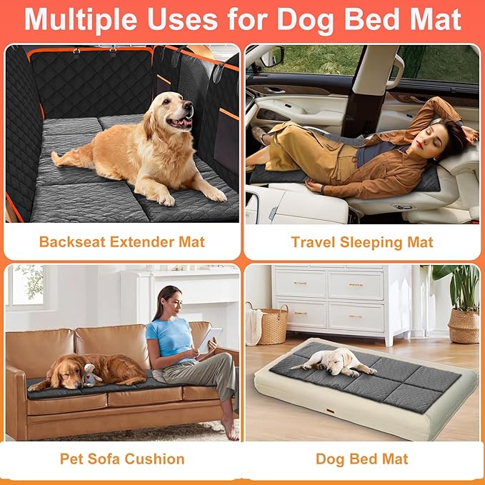 XUYEDOGLSH Car Backseat Dog Mat, Comfortable Non-Slip Cushion Suitable for Travel Dog Bed and Pet Home Sofa Blanket, Custom Mat for Car Backseat Extender and Seat Cover (Gray 51.2 x 23.6in)