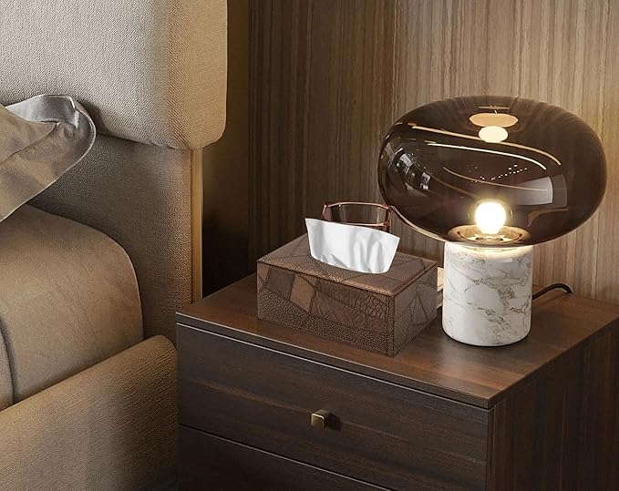 Colylan Tissue Box Cover Rectangular Tissue Box Holder for Bathroom (Retro Brown)