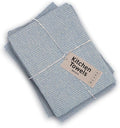 MEEMA Kitchen Towels and Dishcloths Sets of 4 | Large 18 x 28 Inch | Upcycled Cotton Tea Towels for Kitchen | Super Absorbent | Blue | Hand Towels