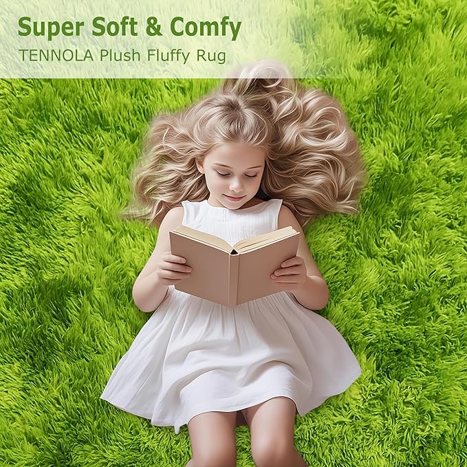 Tie Dyed Grass Green Rug 4x6 ft,Soft Plush Furry Shag Area Rugs Fluffy Fuzzy Carpet,for Bedroom Living Room Indoor Floor Rug Kids Girls Boys Home Decor Aesthetic,Dorm Nursery