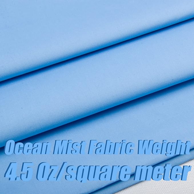 2 Yard Ocean Mist Cotton Fabric, Natural Cotton Poplin Fabric by The Yard, 59 Inches Wide 100% Cotton Fabric, Soft Embroidery Muslin Quilting Material for Sewing Material Apparel Cloth