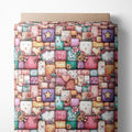 Sweet Hearts Patchwork Cotton Fabric Panel – 100% Turkish Cotton 140 GSM, Pre-Cut 61 x 36.6 Inches, Romantic Floral Sewing Fabric for Quilting, Gifts & DIY Crafts
