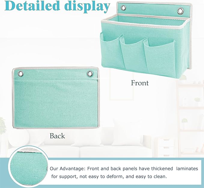 Someteth Wall Hanging Organizer Bag/Hanging Baskets with Large Mesh Compartment & 3 Pockets，Over the Door Organizer Space Saving Storage for Bedroom,RV Camper, Closet (Green -1 Pack)