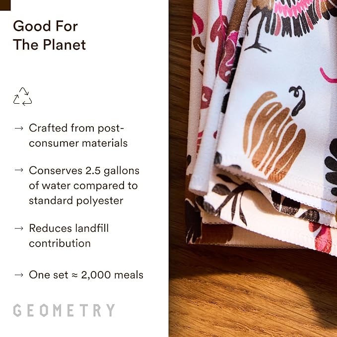GEOMETRY Cloth Dinner Napkins - Quick-Dry, Ultra-Absorbent, Reusable Cloth Napkins for Dining & Entertaining - Christie Floral, 19" x 19" - 6-Pieces