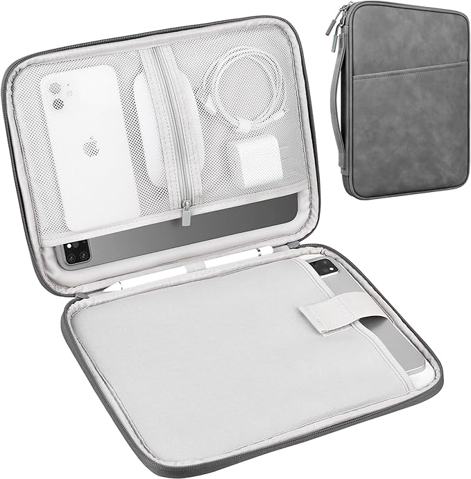 Lacdo Tablet Sleeve Bag Carrying Case for 13 inch New iPad Pro M5 M4 2025-2024, 13 inch New iPad Air M3 M2 2025-2024, 12.9" iPad Pro 6 5 4 3 with Magic Keyboard, Water-Resistant iPad Pro Bag,Dark Gray