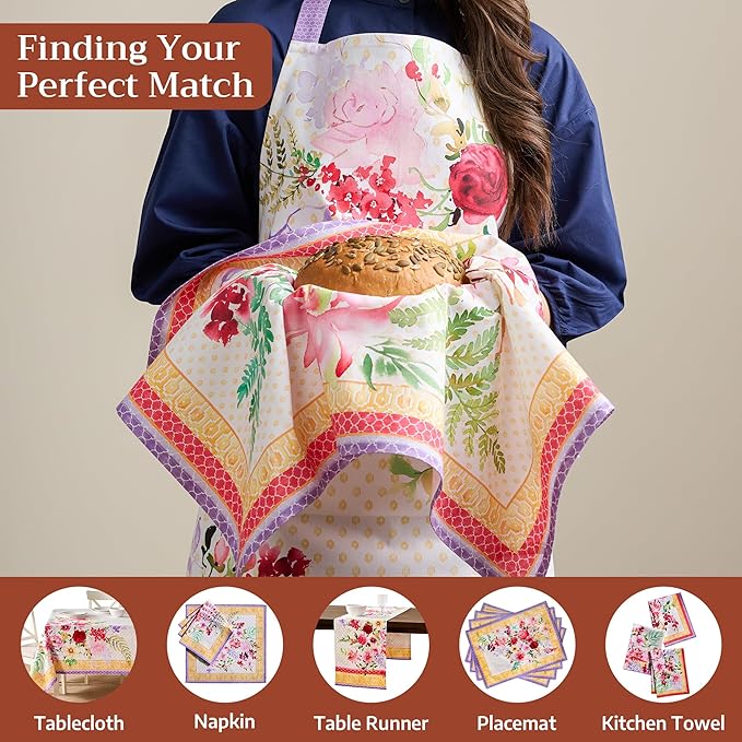 Maison d' Hermine 100% Cotton Apron for women with Pocket Kitchen Chef Apron for Men Cooking Gardening Server Waitress