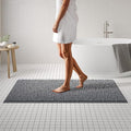 MAYSHINE Chenille Plush Extra Long Bath Mat Runner, 1 INCH Pile, Charcoal Gray, 59x31 inches, Machine Washable, Non-Slip