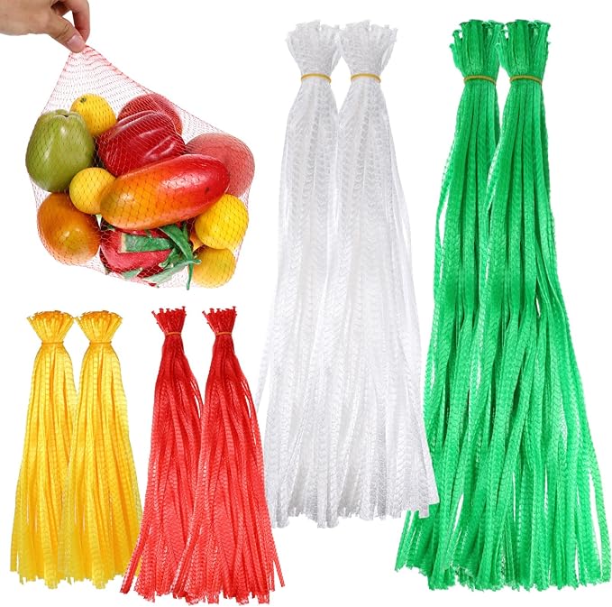 400 Pcs Reusable Mesh Produce Bags, Onion Fruits Net Bags and Seafood Boil Bag for Crab Clam Crawfish, Mesh Storage Bag for Grocery Shopping Storage of Fruits Vegetable Seafood Garden Produce,3 Sizes