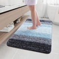 Arotive Microfiber Bathroom Rugs, Shaggy Soft and Absorbent Bath Rug, Non-Slip, Thick Plush Machine Washable Dry Bath Mats for Bathroom, Tub and Shower, 47x32, Blue, Rectangular