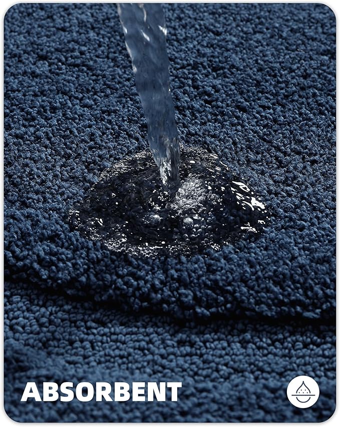 Color&Geometry Blue Bathroom Rugs, Non Slip, Absorbent, Soft, Washable, Thick Bath Mat, 24"x43" Small Bath Rug Bath Mats for Bathroom Floor, Shower, Sink, Vanity