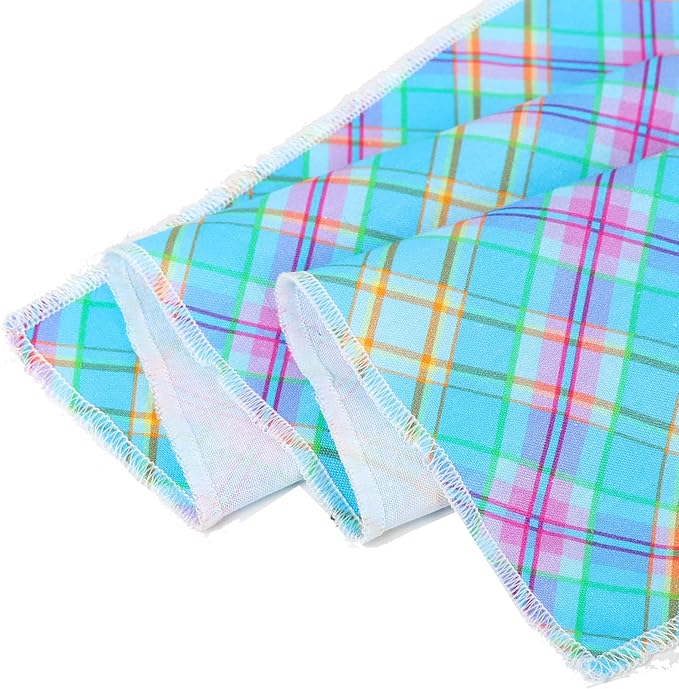 MR. CHUBBYFACE Blue Stripes Striped Dog Bandanas Reversible Triangle Bibs Scarf Accessories for Dogs Cats Pets L