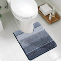 COSY HOMEER Toilet Rugs U-Shaped 24"x20", Ultra Soft Absorbent Bath Mat with Non-Slip TPR Backing, Machine Washable Shaggy Rug for Toilet, Dark Blue