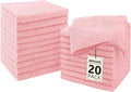 UNIMADE Washcloths - 20 Pack - Face Towels (12" x 12"), Highly Soft Wash Cloths and Hand Towels, Fast Drying Multi-Purpose Microfiber Cleansing Cloths for Bathroom, Hotel, Spa, and Salon - Pink