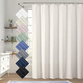 Aiyufeng Cream Long Fabric Shower Curtain 72x78 inches Long, Hotel Quality, Washable, Water Repellent, Soft Blue Spa Bathroom Curtains with 12 Button Holes, 72x78 in