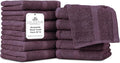 Villa Celestia 100% Cotton Wash Cloth for face & Body Set of 12, (12 x 12 inches) Sustainable, Soft, Highly Absorbent, Combed Cotton Wash Cloths Pack of 12 for Hotels, Spa, Bathroom, Dorm, Burgandy