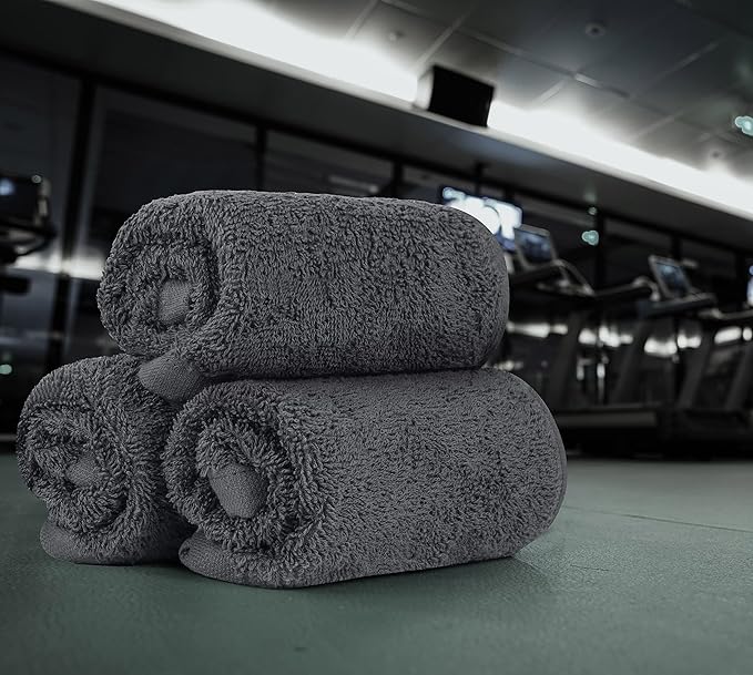 Utopia Towels 12 Pack Cotton Washcloths Set, 100% Ring Spun Cotton, Premium Flannel Face Cloths, Highly Absorbent and Soft Feel Fingertip Towels, Grey