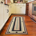 Homespice Primitive Star Gloucester Jute Braided Runner Rug 22x72 - Primitive Style Black and Tan Runner Rug for Kitchens and Hallways