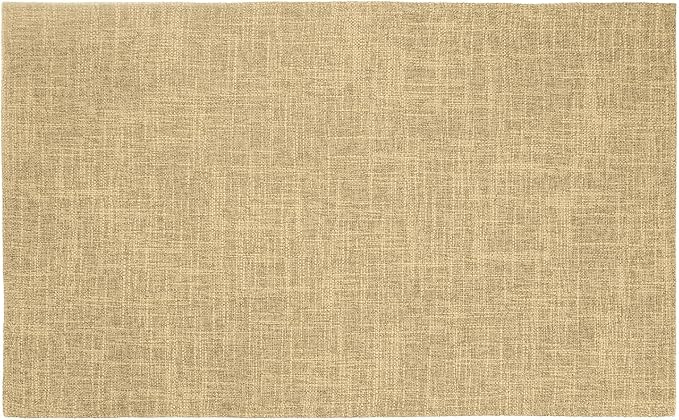 HARFINGTON 4pcs Linen Fabric Placemats 12" x 18" Polyester Rectangle Place Mats Machine Washable Heat Resistant Kitchen Table Mats for Outdoor Indoor Party Family Holiday, Khaki