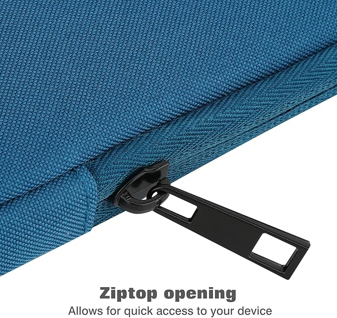 MoKo 13 Inch Tablet Sleeve Fits 13inch iPad Air M3 2025, iPad Pro M4/Air M2 2024, iPad Pro 12.9, Galaxy Tab S8+/S9+ 12.4, Polyester Bag Fit with Apple Pencil or Smart Keyboard, Peacock Blue
