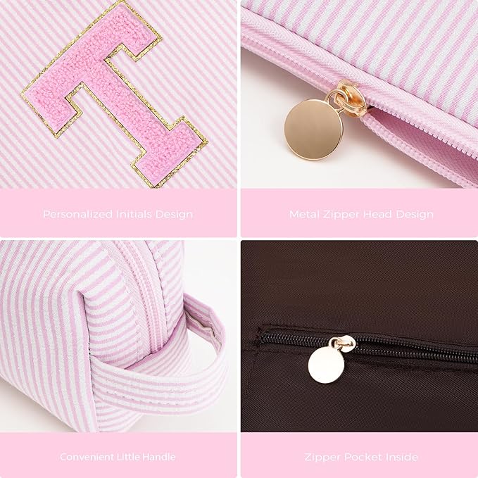 Btffitting Teacher Appreciation Gifts,Thank You Gifts from Students,Birthday Teacher Retirement Gifts for Women,Teachers Day Gift Ideas,Makeup Bag Set Cosmetic Bag - Pink,T