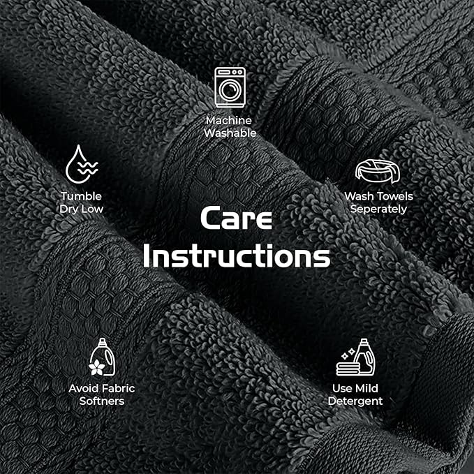 RIVERSIDE 12 Pack Premium 100% Cotton Face Wash Cloths, 12 x 12 Inches, Soft & Absorbent Face Towels for Bathroom Wash Clothes, 550 GSM, Luxury WashCloths for Showering, Body, Spa & Gym, Grey