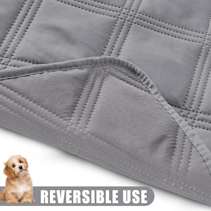 Smiry Waterproof Dog Bed Cover Blanket 40x80, Soft Reversible Pet Blanket, Washable Leakproof Cats Dogs Couch Cover for Sofa, Couch, Furniture, Lattice, Grey/Grey