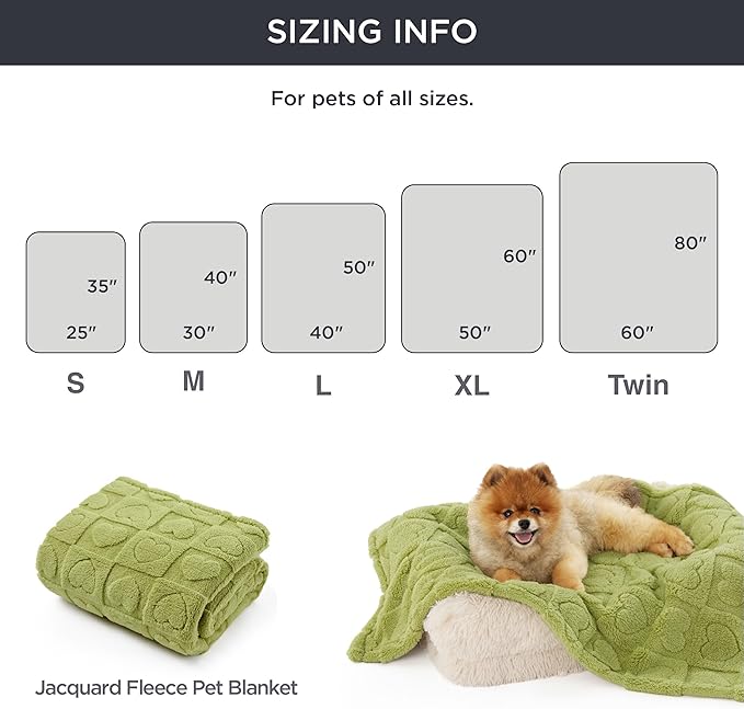 Bedsure Dog Blanket for Medium Dogs Washable - Fluffy Fuzzy Puppy Cat Blanket with Premium 300GSM Coral Fleece Soft for Pet Kitten Doggy, Green, 30x40IN