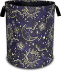 Celestial Sun Stars Moon Laundry Basket Oxford Cloth Funny Laundry Hamper With Handle Foldable Portable Clothes Storage Basket 18.9 X 16.5 In Storage Bag For Laundry Room/Bathroom/Bedroom/Dormitories