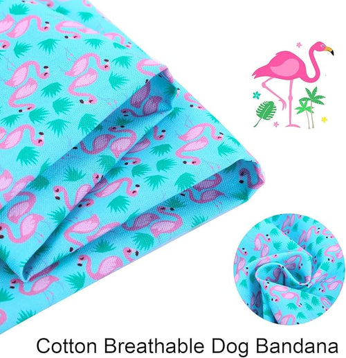 ARING PET Summer Dog Bandanas, Turquoise Flamingo Kerchief Triangle Bibs Scarf for Puppy Small Medium Large Boy Girl Dogs Cats-S