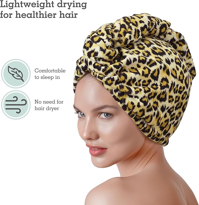 Brook + Bay Microfiber Hair Towel Wrap - Quick-Dry Absorption & Microfiber Towel - Anti-Frizz Styling & Hair Plop Technique