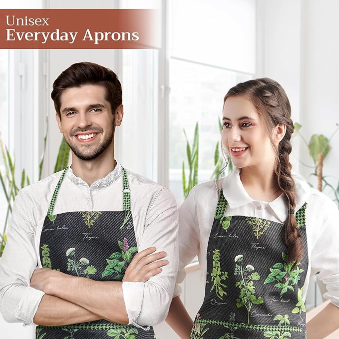 Maison d' Hermine 100% Cotton Apron for women with Pocket Kitchen Chef Apron for Men Cooking Gardening Server Waitress