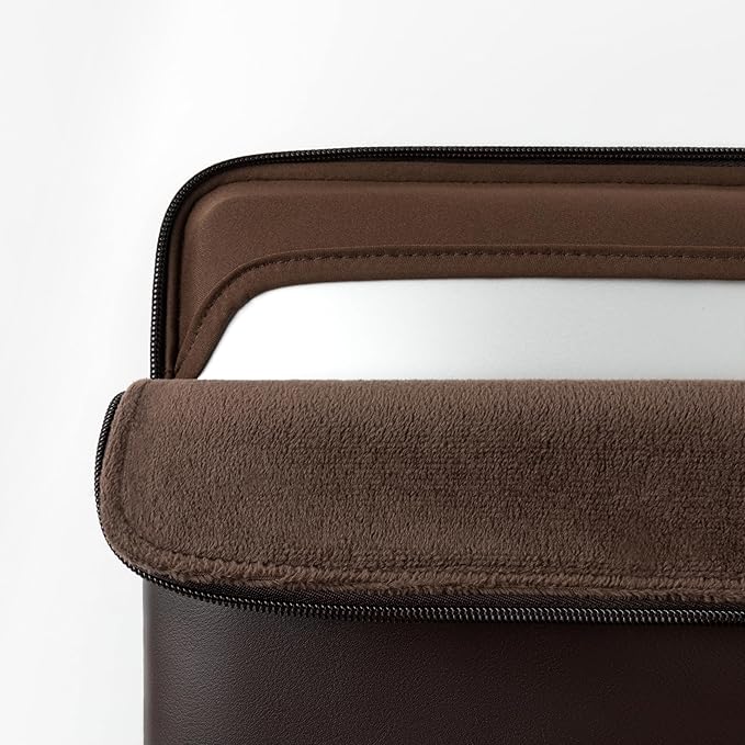 Comfyable Slim Laptop Sleeve Compatible with 13 Inch MacBook Air 13 in M4 M3 M2 M1, 13" MacBook Pro, PU Leather Bag Water-Resistant Cover Case, Chocolate