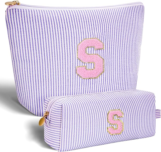 Btffitting Gifts for Girls Teens Kids - Birthday Gift for Daughter Sister Her,Travel Essentials,Teen Girl Essentials,Cute Trendy Stuff Makeup Bag Set Cosmetic Bag - Lavender,S