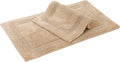 C23 Luxury 2200 GSM Heavyweight Bath Mat (Pack of 2) | 100% Tufted Cotton 20"x32" & 16"x24" Beige Thick & Plush Bathroom Rugs Ultra-Absorbent, Quick Dry, Anti-Slip Natural Latex Back, Machine Washable