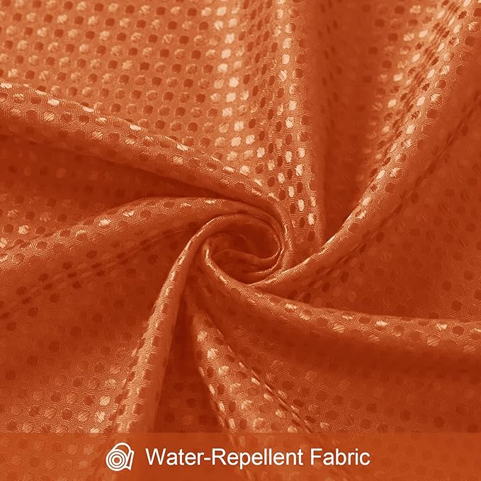 Craidlela 3 in 1 Extra Long Burnt Orange Shower Curtain Set-72 W x 84 H, Modern Waffle and PEVA Liner Set with 12 Stainless Steel Hooks, Waterproof Fabric for Bathroom