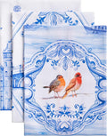 Maison d'Hermine Kitchen Towels Set of 3 100% Cotton 27.50" x 20" Reusable Cloth Tea Dish Towels Absorbent with Hanging Loop for Kitchen,Home,Dining,Cocktail Parties Spring/Summer (Amsterdam Canals)