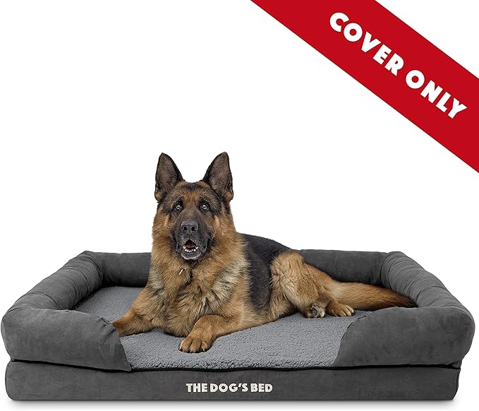 The Dog's Bed Replacement Outer Cover ONLY (Outer Cover ONLY - NO Bed, NO Waterproof Inner) for The Dog's Bed, Washable Plush Fabric, Extra Large (Grey Plush) Veterinary Approved