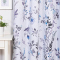 MYSKY HOME Living Room Curtains 95 Inch Long Floral Blackout Curtains Bedroom Thermal Insulated Blue Floral Curtains for Dining Room Vintage Flower Leaf Window Drapes Grommet, 2 Panels, Blue and Grey