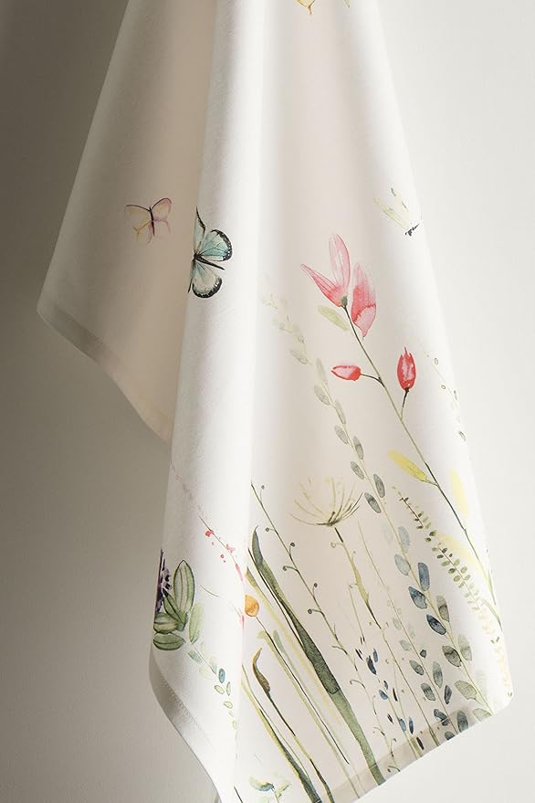 Maison d' Hermine Kitchen Towels Set of 2 100% Cotton 27.50" x 20" Reusable Cloth Tea Dish Towels Absorbent with Hanging Loop for Kitchen, Dining, Cocktail Parties Spring/Summer (Botanical Fresh)