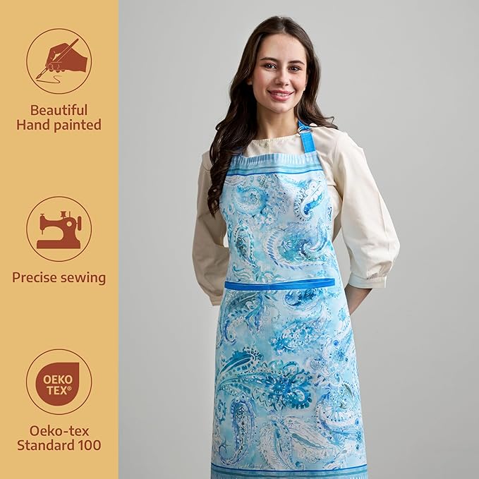 Maison d' Hermine 100% Cotton Apron for women with Pocket Kitchen Chef Apron for Men Cooking Gardening Server Waitress