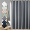 Aiyufeng Moga Extra Long Grey Shower Curtain 96 Inch Long, Embossed Texture Fabric Bathroom Shower Curtain, Large Hotel Bath Curtain with 12 Holes, 72Wx96H, Grey