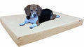 Dogbed4less Waterproof Memory Foam Dog Bed for Medium Dogs with Washable Cover and Extra Pet Bed Case 37X27X4 Inch, Khaki