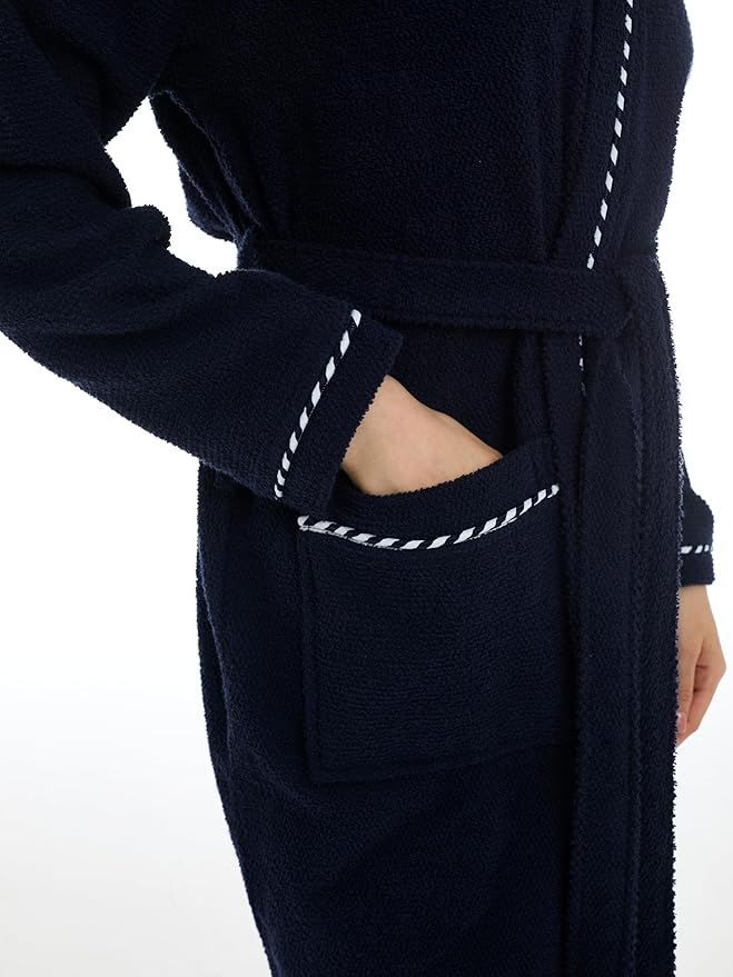 Seritaine Short Robes for Women, 100% Turkish Cotton Womens Robe, Luxury, Terry Cloth Long Spa Bathrobe