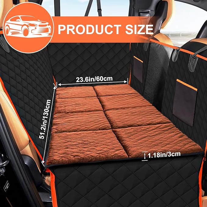 XUYEDOGLSH Car Backseat Dog Mat, Comfortable Non-Slip Cushion Suitable for Travel Dog Bed and Pet Home Sofa Blanket, Custom Mat for Car Backseat Extender and Seat Cover (Brown 51.2x23.6in)
