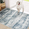 COMSLE Door Mat, Front Door Rug Indoor for Entrance Faux Wool Absorbent Non Slip Modern Throw Rug for Entryway Hallway Muddy Paws - Pet Friendly, 32x48 Inches, Green/Worn Blue Machine Washable