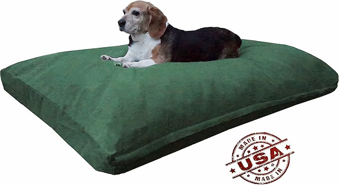Dogbed4less Memory Foam Dog Bed for Small to Medium Dogs, Waterproof Lining and Machine Washable Durable Pet Bed Canvas Cover 37X27 Pillow, Olive Green